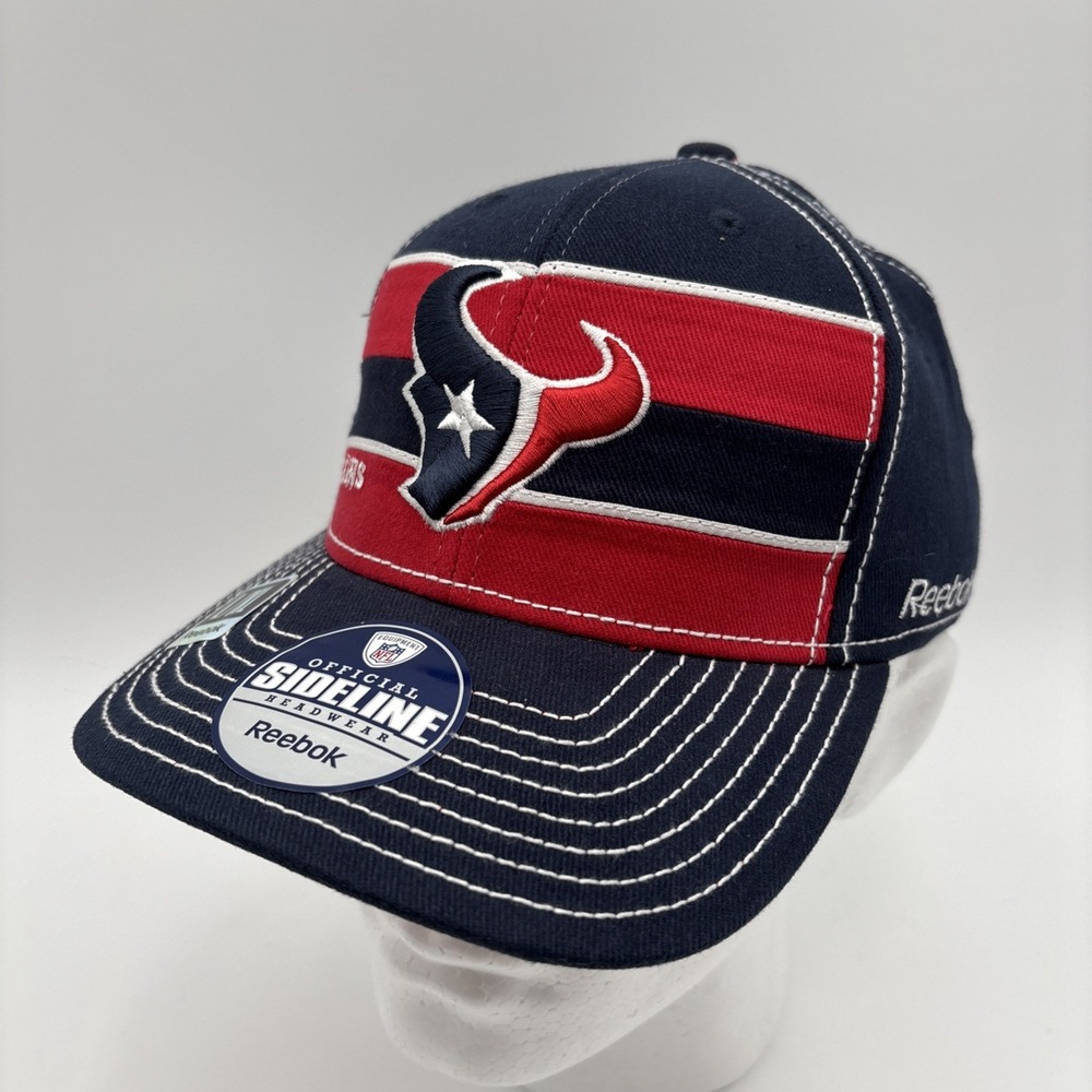 Houston Texans NFL Reebok Fitted Hat Size L/XL Official Sideline Headwear NWT